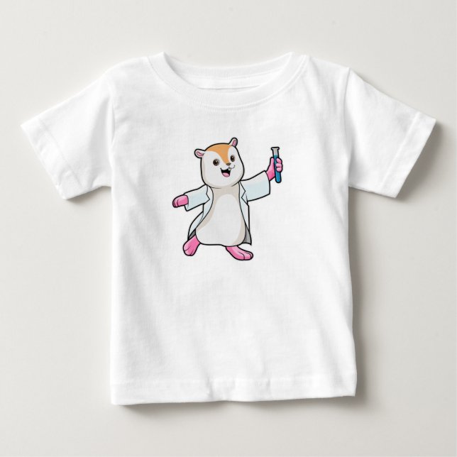 Hamster as Scientist with Test tube Baby T-Shirt (Front)