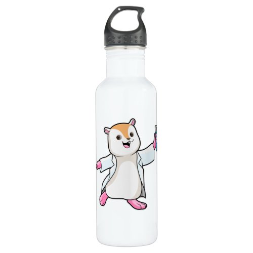 Hamster as Scientist with Test tube Stainless Steel Water Bottle