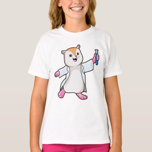 Hamster as Scientist with Test tube T_Shirt
