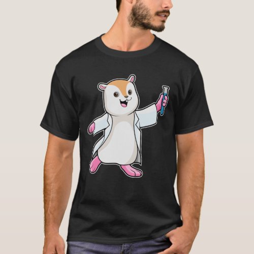 Hamster as Scientist with Test tube T_Shirt