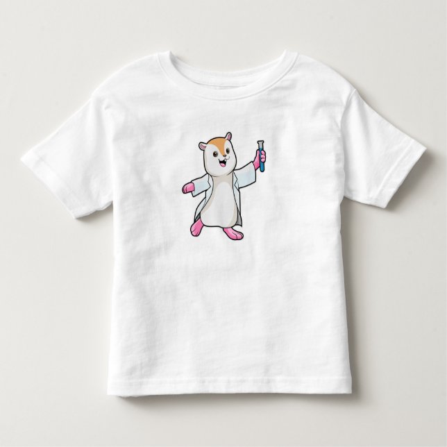 Hamster as Scientist with Test tube Toddler T-shirt (Front)