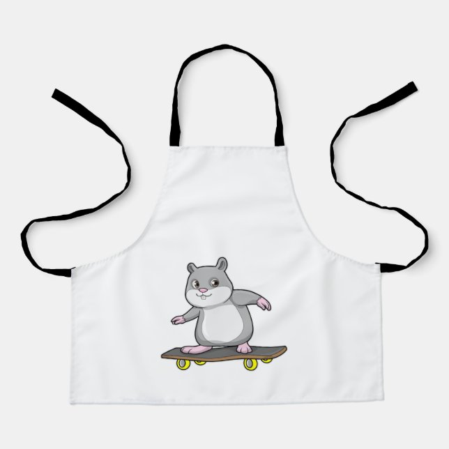 Hamster as Skater with Skateboard Apron (Front)