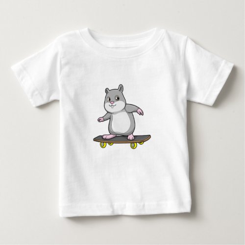 Hamster as Skater with Skateboard Baby T_Shirt