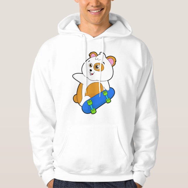 Hamster as Skater with Skateboard Hoodie (Front)