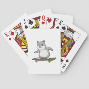 Hamster as Skater with Skateboard Poker Cards