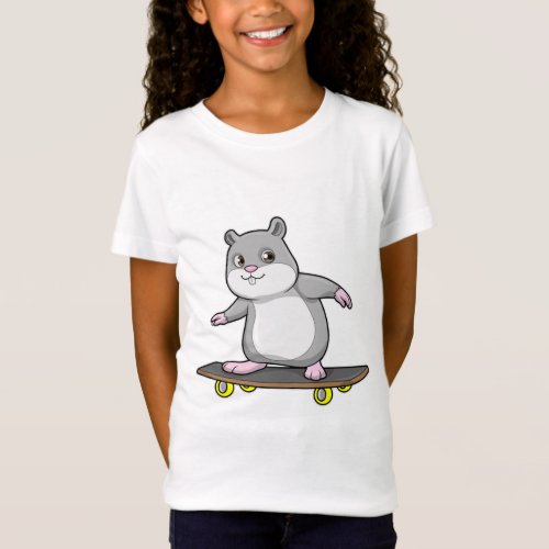 Hamster as Skater with Skateboard T_Shirt