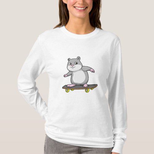 Hamster as Skater with Skateboard T_Shirt