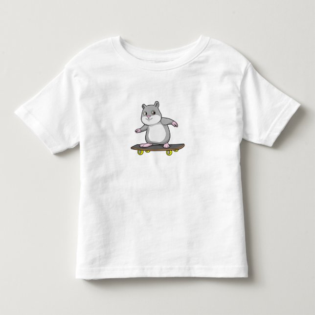 Hamster as Skater with Skateboard Toddler T-shirt (Front)