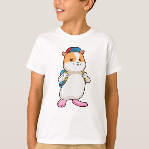 Hamster as Student with Backpack  Cap T_Shirt