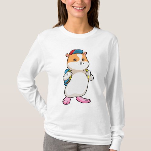 Hamster as Student with Backpack  Cap T_Shirt