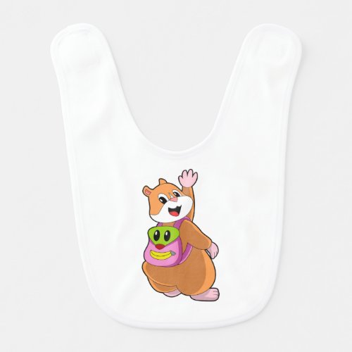 Hamster as Student with BackpackPNG Baby Bib