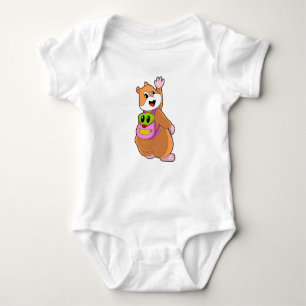 Hamster as Student with Backpack.PNG Baby Bodysuit