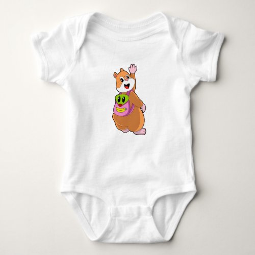 Hamster as Student with BackpackPNG Baby Bodysuit