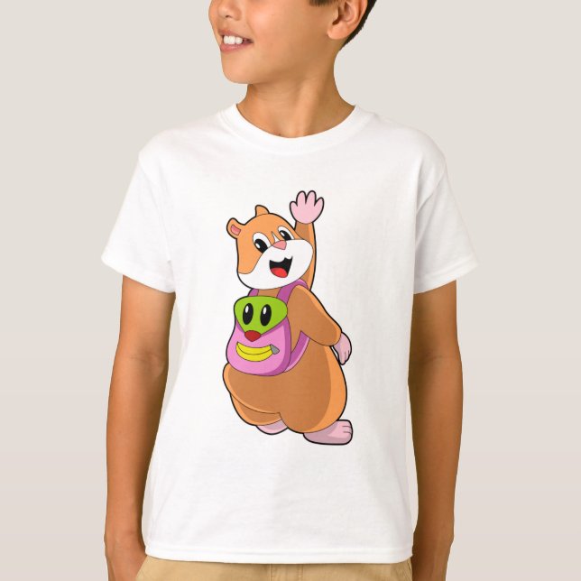 Hamster as Student with Backpack.PNG T-Shirt (Front)
