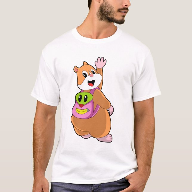 Hamster as Student with Backpack.PNG T-Shirt (Front)