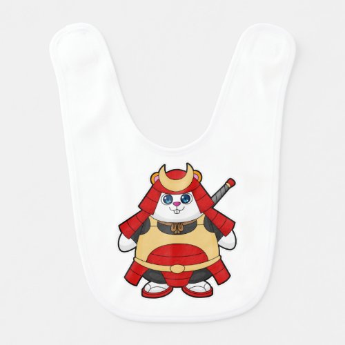 Hamster as Warrior with Armor Baby Bib