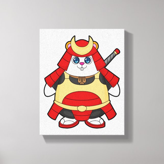 Hamster as Warrior with Armor Canvas Print (Front)