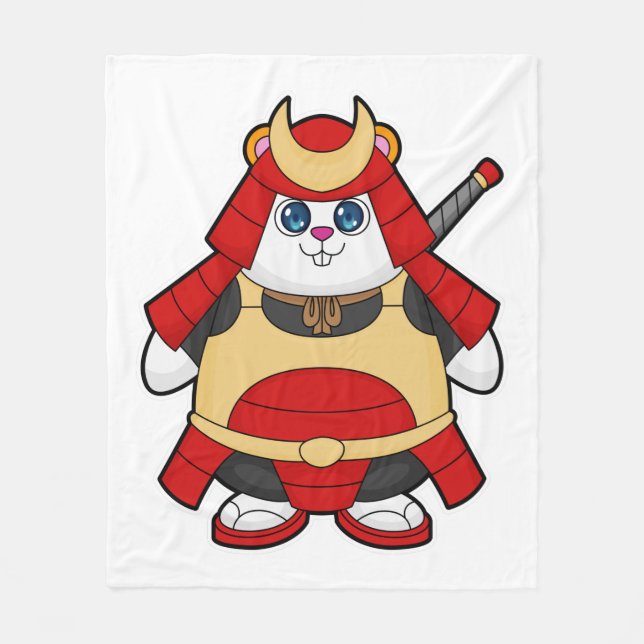 Hamster as Warrior with Armor Fleece Blanket (Front)