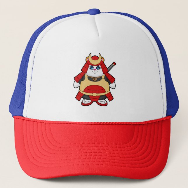 Hamster as Warrior with Armor Trucker Hat (Front)