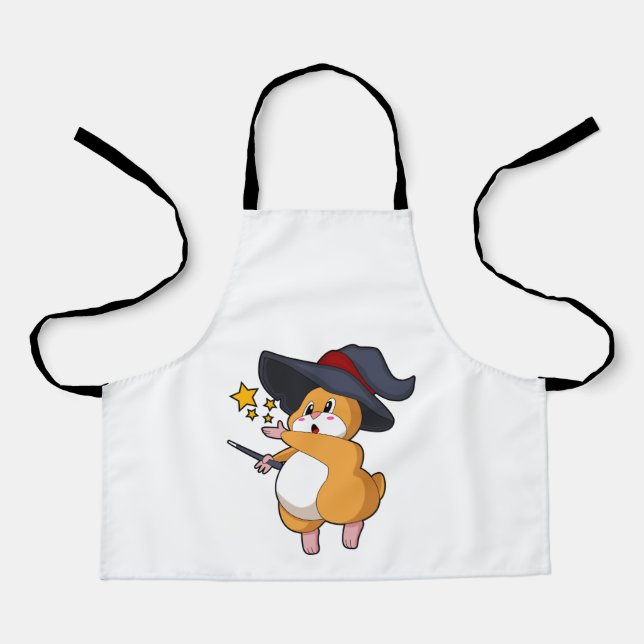 Hamster as Wizard with Magic wand Apron (Front)