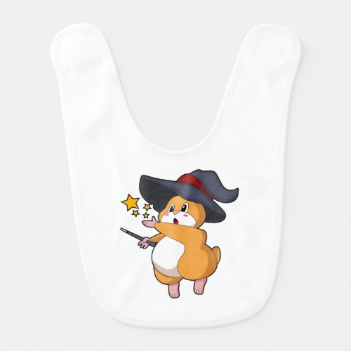 Hamster as Wizard with Magic wand Baby Bib