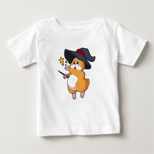 Hamster as Wizard with Magic wand Baby T_Shirt