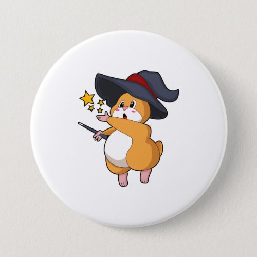 Hamster as Wizard with Magic wand Button