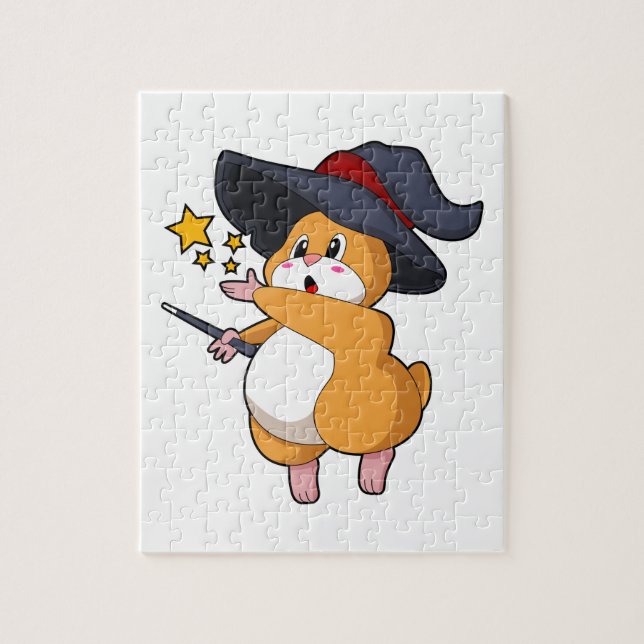 Hamster as Wizard with Magic wand Jigsaw Puzzle (Vertical)