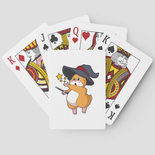 Hamster as Wizard with Magic wand Poker Cards (Back)