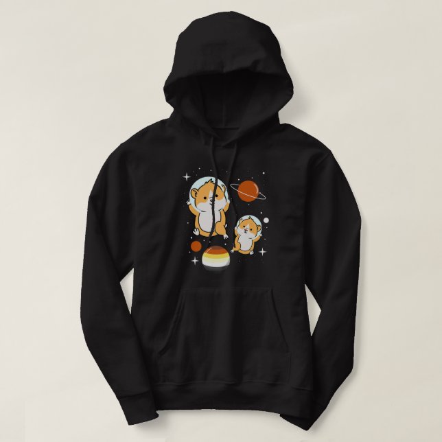 Hamster Astronaut Gay Bear Pride Hoodie (Design Front)