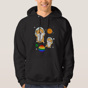Hamster Astronaut Gay Pride Hoodie
