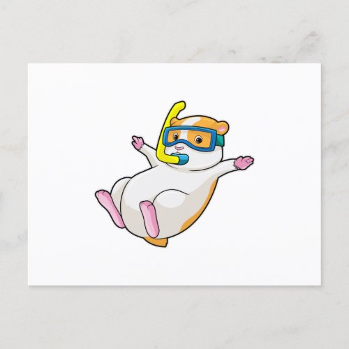 Hamster at Diving with Swimming goggles Postcard