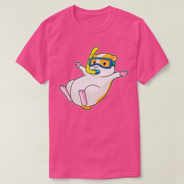 Hamster at Diving with Swimming goggles T-Shirt (Design Front)