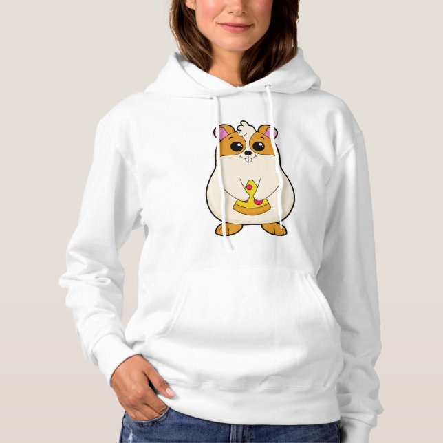 Hamster at Eating of Pizza Hoodie (Front)