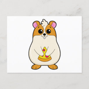 Hamster at Eating of Pizza Postcard