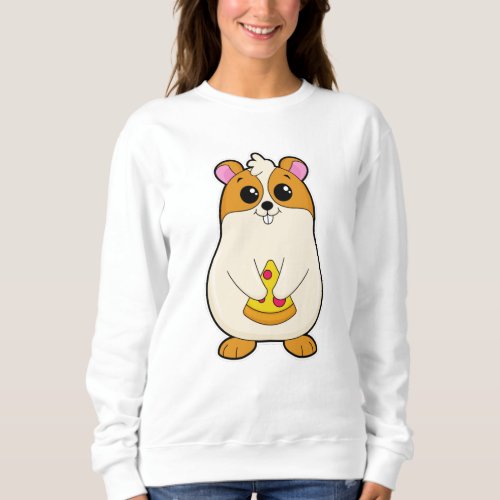 Hamster at Eating of Pizza Sweatshirt