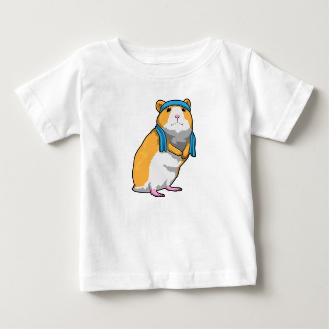 Hamster at Fitness with Towel Baby T-Shirt (Front)