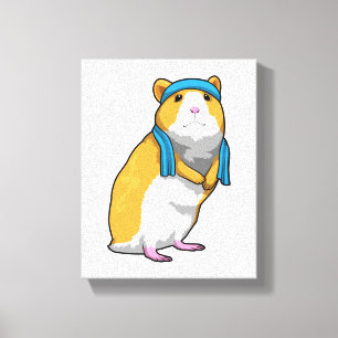 Hamster at Fitness with Towel Canvas Print