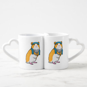 Hamster at Fitness with Towel Coffee Mug Set