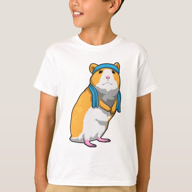 Hamster at Fitness with Towel T-Shirt (Front)