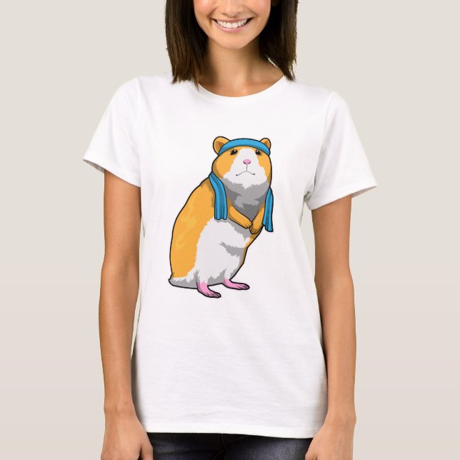 Hamster at Fitness with Towel T-Shirt (Front)