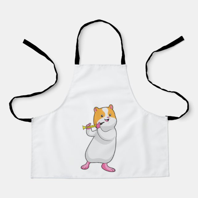 Hamster at Music with Flute Apron (Front)