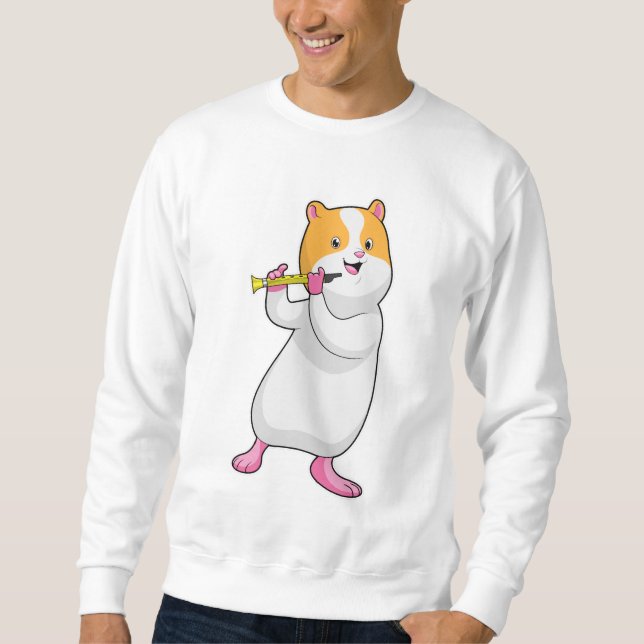 Hamster at Music with Flute Sweatshirt (Front)