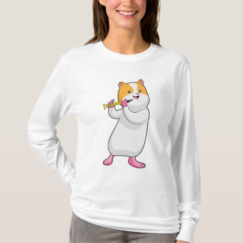 Hamster at Music with Flute T_Shirt