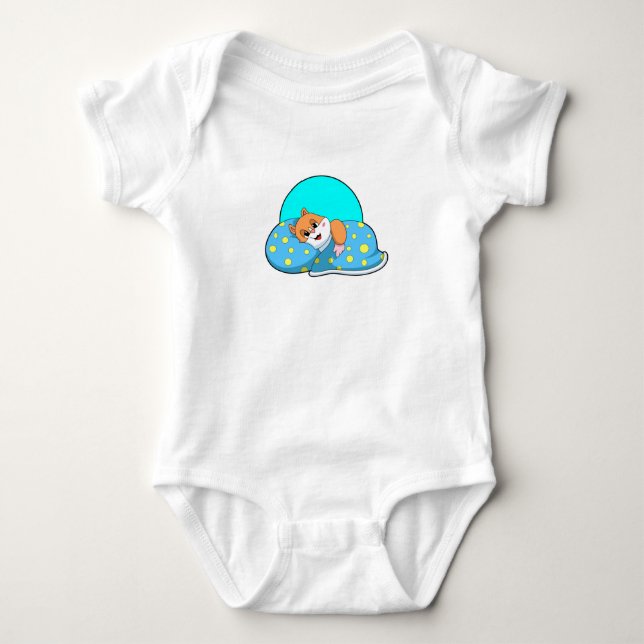 Hamster at Sleeping with Blanket.PNG Baby Bodysuit (Front)