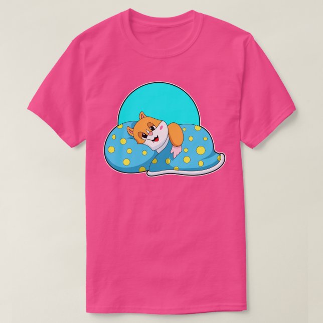 Hamster at Sleeping with Blanket T-Shirt (Design Front)