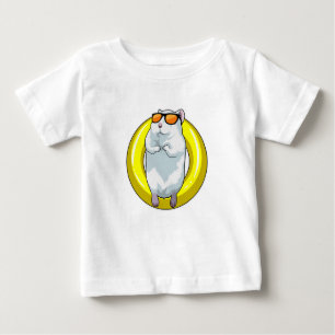 Hamster at Swimming with Swim ring Baby T-Shirt