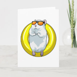 Hamster at Swimming with Swim ring Card
