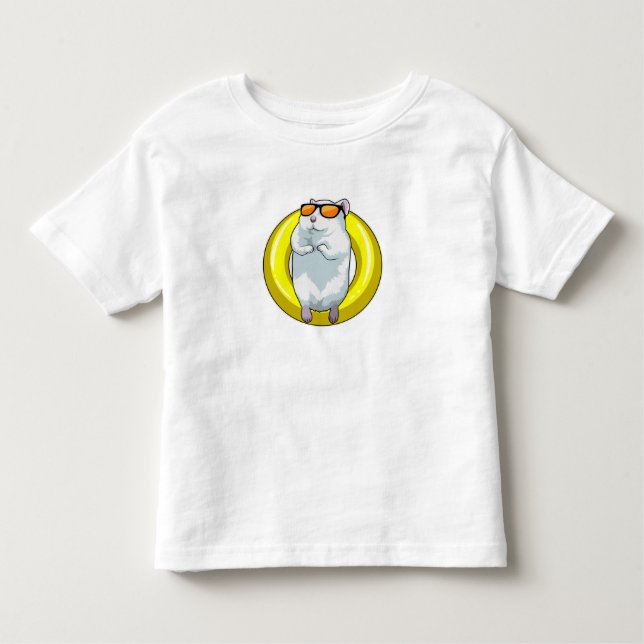 Hamster at Swimming with Swim ring Toddler T-shirt (Front)