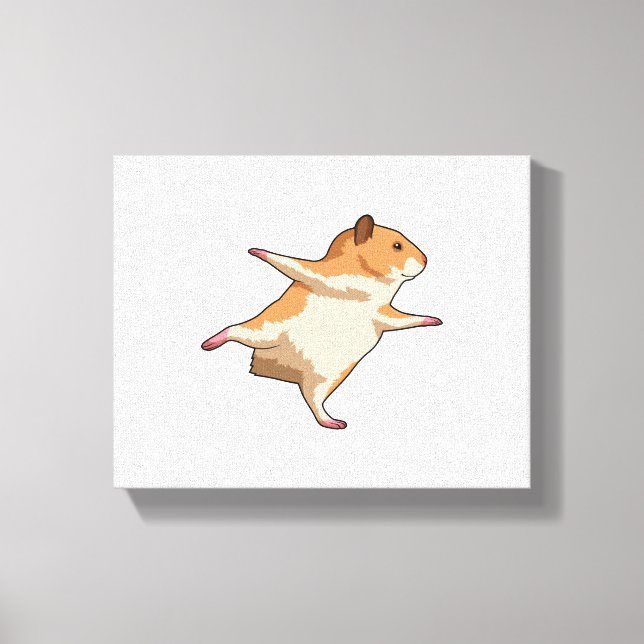 Hamster at Yoga Stretching Legs Canvas Print (Front)